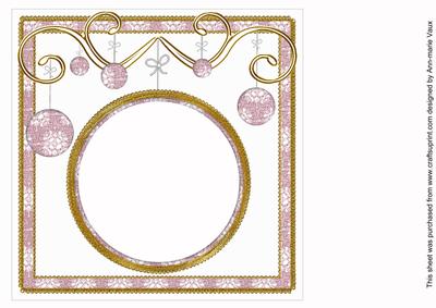 Pink Diddy Flakes Christmas Bauble 8in Insert Panel