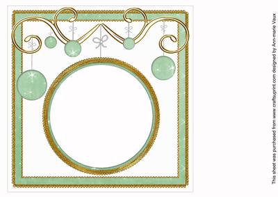 Green Star Twinkles Christmas Bauble 8in Insert Panel