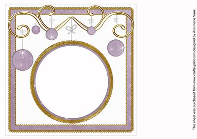 Lilac Star Twinkles Christmas Bauble 8in Insert Panel