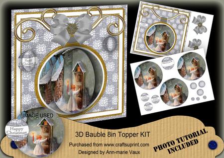Choirboy Silver 3D Bauble 8in Card Front Mini Kit