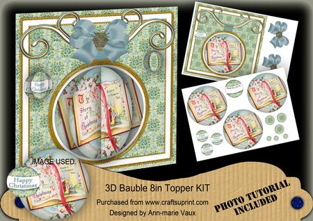 Glory Book Teal 3D Bauble 8in Card Front Mini Kit