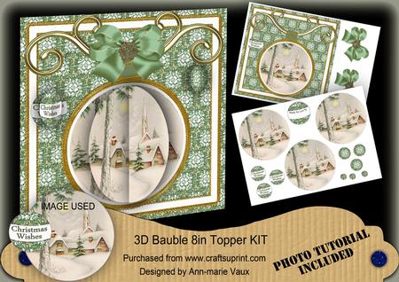 Winter Pub 3D Bauble 8in Card Front Mini Kit