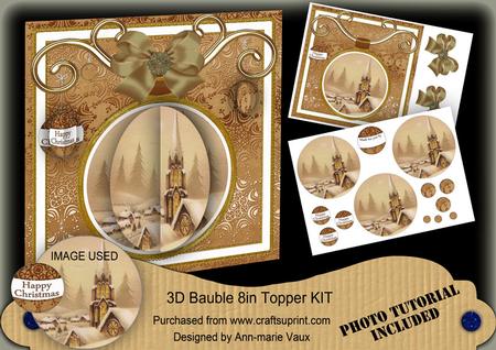 Snow Steeple 3D Bauble 8in Card Front Mini Kit