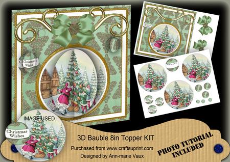 Decorate Tree 3D Bauble 8in Card Front Mini Kit