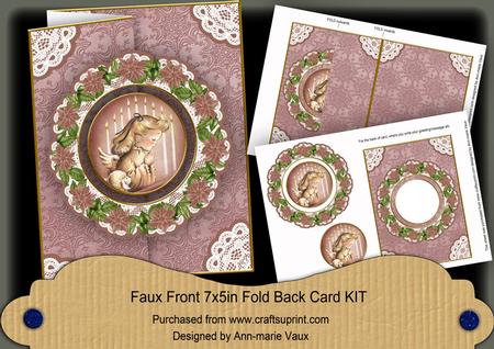 Praying Girl Plum Doily Faux Fold Back Card Mini Kit