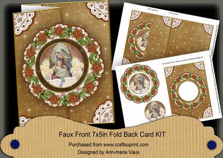 Mother Mary Doily Faux Fold Back Card Mini Kit
