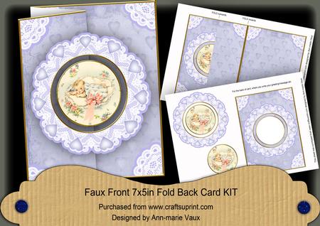 Baby Boy Doily Faux Fold Back Card Mini Kit
