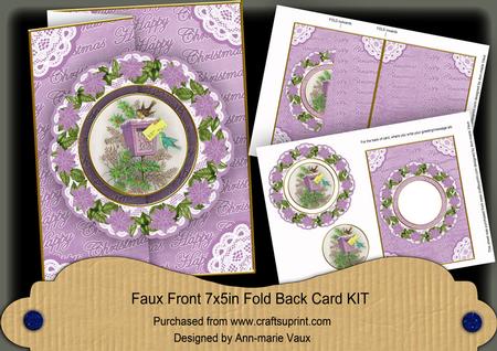 Lilac Postbox Doily Faux Fold Back Card Mini Kit