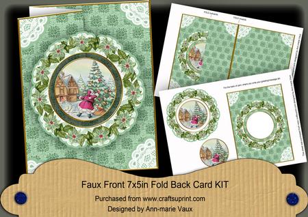 Decorate Tree Doily Faux Fold Back Card Mini Kit