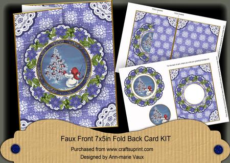 Singing Birdies Doily Faux Fold Back Card Mini Kit