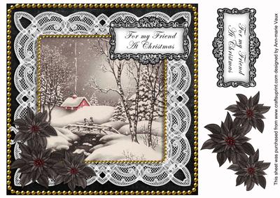 Winter Walk My Friend at Christmas 8in Sentiment Topper