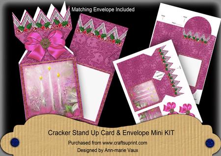 Cerise Candle Trio Cracker Card & Envelope Mini Kit