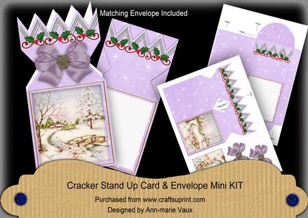 Snowscene Lilac Cracker Card & Envelope Mini Kit