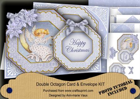 Angel Star Happy Christmas Double Octagon Card & E Kit