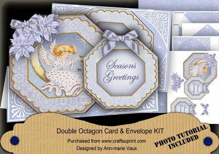 Angel Stars Seasons Greetings Double Octagon Card & E Kit