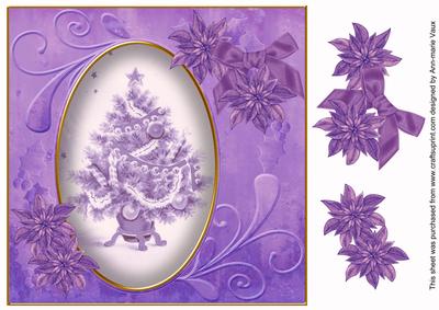 Elegant Tree Lilac Toned 8in Swirl Decoupage Topper