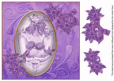 Lovebirds Lilac Toned 8in Swirl Decoupage Topper