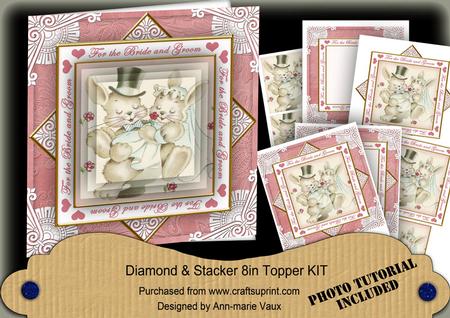 Love Bunnies Bride & Groom Diamond Megacoupage Cf Kit