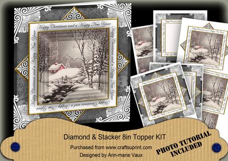 Winter Walk Happy Christmas Hny Diamond Megacoupage Cf Kit