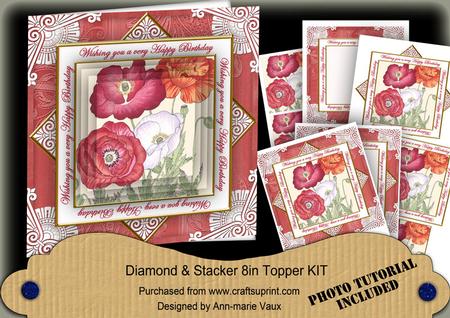 Poppies Happy Birthday Diamond Megacoupage Cf Kit