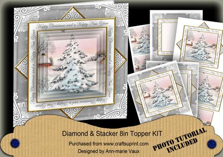 Snow Tree Happy Christmas Diamond Megacoupage Cf Kit