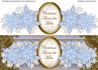Blue Flakes Across the Miles Xl Dl Decoupage Topper