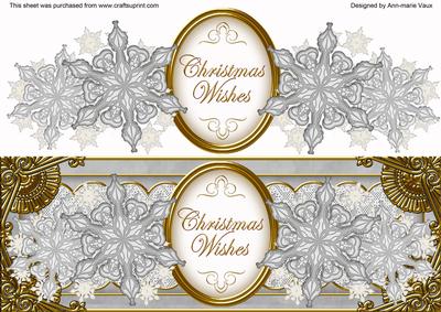 Silver Flakes Christmas Wishes Xl Dl Decoupage Topper