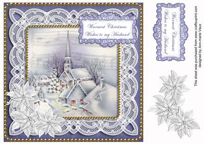 Blue Church Warmest Husband 8in Sentiment Topper