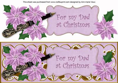 Lilac Poinsettia My Dad Xlarge Dl Decoupage Topper