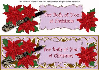 Red Lil Poinsettia Both of You Xl Dl Decoupage Topper