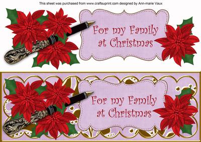 Red Lil Poinsettia My Family Xl Dl Decoupage Topper