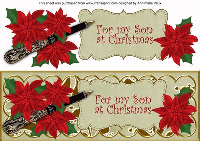 Red Olive Poinsettia My Son Xl Dl Decoupage Topper