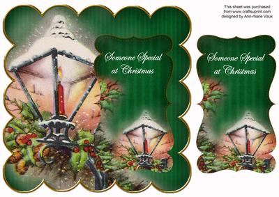 Lantern Dgreen Someone Special 8in Scallop Topper