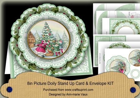 Decorate Tree Seasonsgreetings 3D Picture Doily Card & E Kit