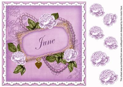 Lilac Roses June 8in Decoupage Topper
