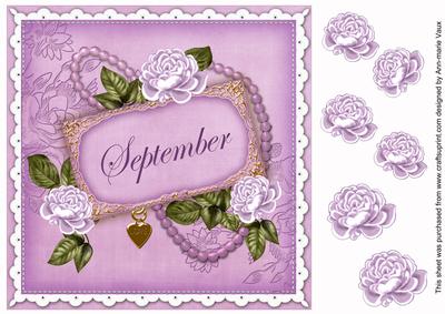 Lilac Roses September 8in Decoupage Topper