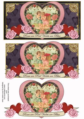 Black Pink Vintage Roses Are Red Dl Decoupage Topper