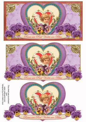 Lilac Vintage Roses Are Red Dl Decoupage Topper