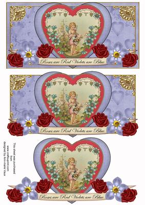 Blue Vintage Roses Are Red Dl Decoupage Topper