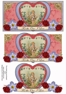 Pink Vintage One I Love Dl Decoupage Topper