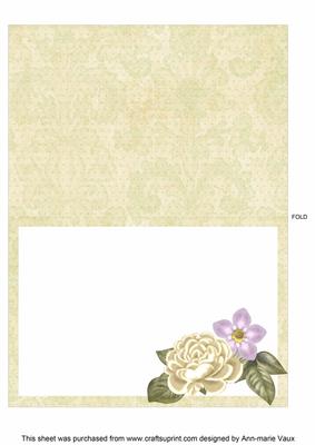 Cream Rose Fmk Cream Fancy Square Kit Matching Folded Insert