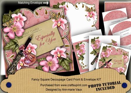 Pink Blossom Especially for You Sq Deco Card & E Kit