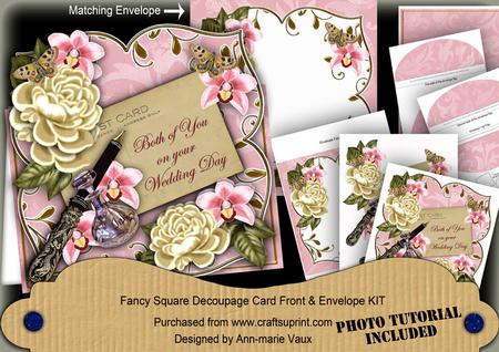 Creamp Rose Both of You Wedding Fancy Sq Deco Card & E Kit