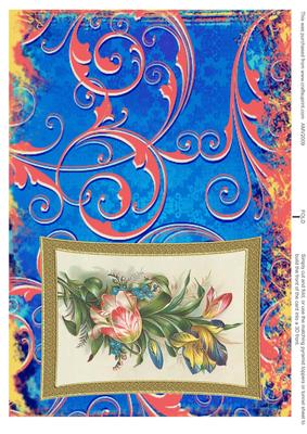 Colourful Tulips Curved Gold Card
