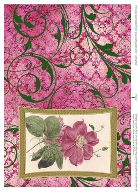 Single Pink Rose Curved Gold Card