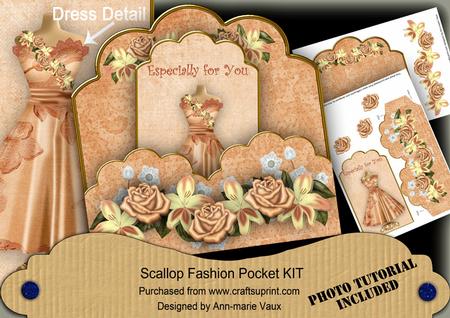 Peach Rose for You Scallop Fashion Tag Cf Mini Kit