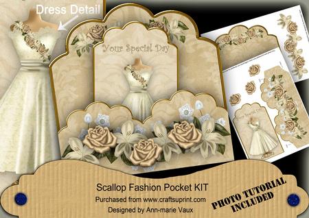 Cream Rose Special Day Scallop Fashion Tag Cf Mini Kit