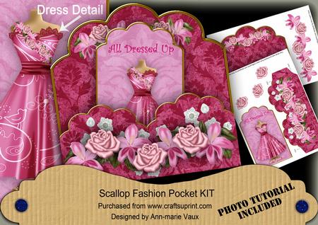 Hot Pink Birdy Dressed Up Scallop Fashion Tag Cf Mini Kit