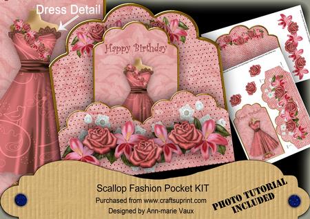 Pink Birdy Happy Birthday Scallop Fashion Tag Cf Mini Kit