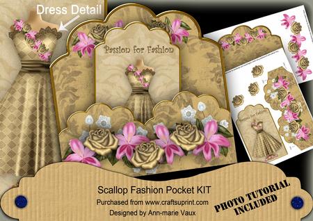 Gold Pink Check Passion for Fashion Scallop Tag Cf Mini Kit